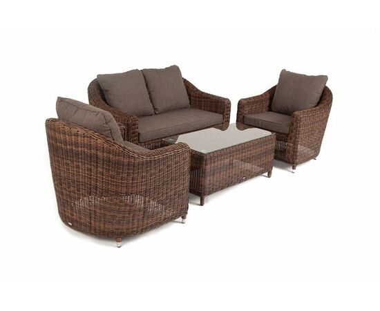 "Кон Панна" лаунж-зона из искусственного ротанга, цвет коричневый, изображение 9 | Интернет магазин мебели и декора LifeDekor