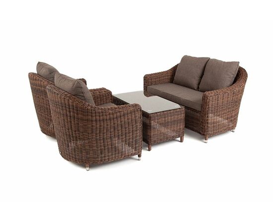 "Кон Панна" лаунж-зона из искусственного ротанга, цвет коричневый, изображение 10 | Интернет магазин мебели и декора LifeDekor