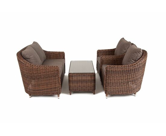 "Кон Панна" лаунж-зона из искусственного ротанга, цвет коричневый, изображение 11 | Интернет магазин мебели и декора LifeDekor