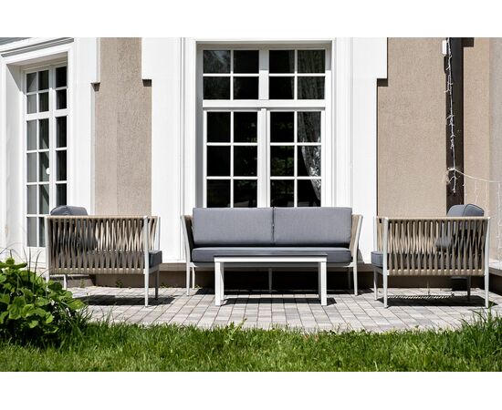 "Касабланка" лаунж-зона плетеная из роупа 4-местная, цвет серый, изображение 4 | Интернет магазин мебели и декора LifeDekor