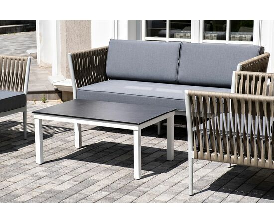 "Касабланка" лаунж-зона плетеная из роупа 4-местная, цвет серый, изображение 7 | Интернет магазин мебели и декора LifeDekor