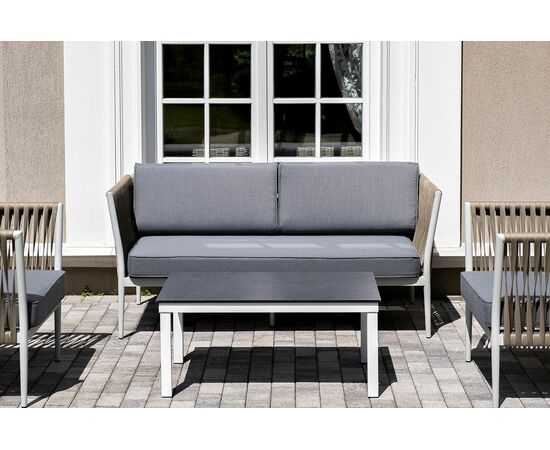 "Касабланка" лаунж-зона плетеная из роупа 4-местная, цвет серый, изображение 8 | Интернет магазин мебели и декора LifeDekor