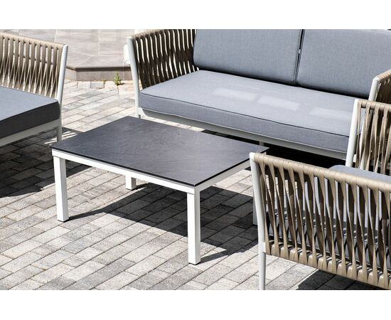 "Касабланка" лаунж-зона плетеная из роупа 4-местная, цвет серый, изображение 9 | Интернет магазин мебели и декора LifeDekor