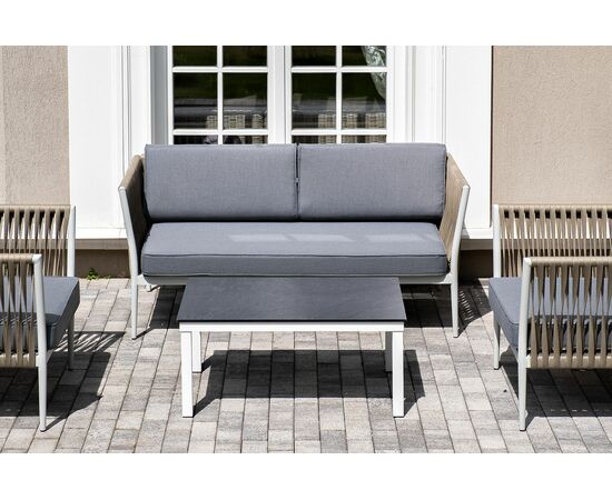 "Касабланка" лаунж-зона плетеная из роупа 4-местная, цвет серый, изображение 12 | Интернет магазин мебели и декора LifeDekor