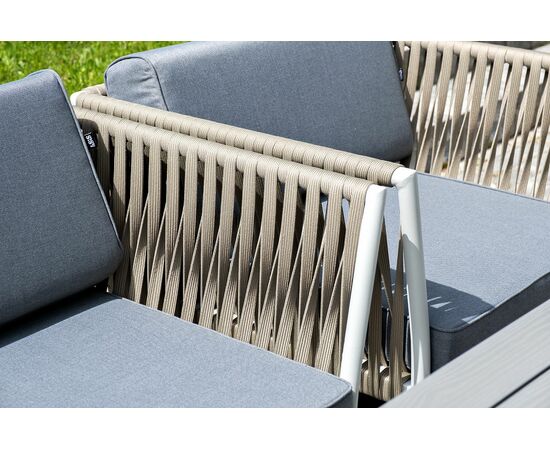 "Касабланка" лаунж-зона плетеная из роупа 4-местная, цвет серый, изображение 13 | Интернет магазин мебели и декора LifeDekor