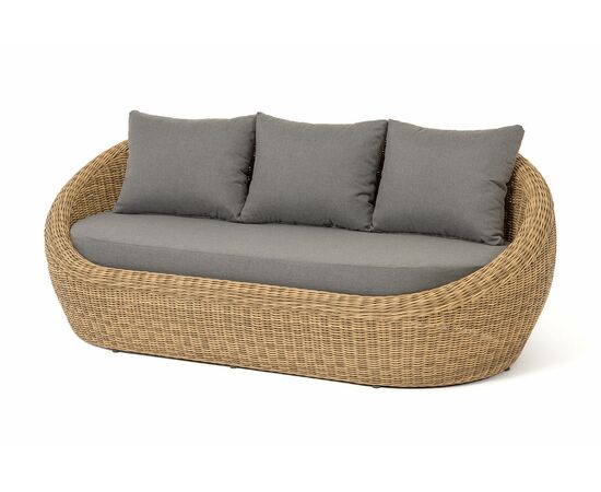 "Барселона" диван из искусственного ротанга трехместный, цвет соломенный | Интернет магазин мебели и декора LifeDekor