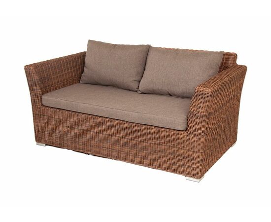 "Капучино" диван из искусственного ротанга двухместный, цвет коричневый | Интернет магазин мебели и декора LifeDekor