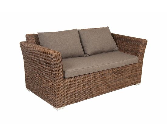 "Капучино" диван из искусственного ротанга двухместный, цвет коричневый, изображение 2 | Интернет магазин мебели и декора LifeDekor
