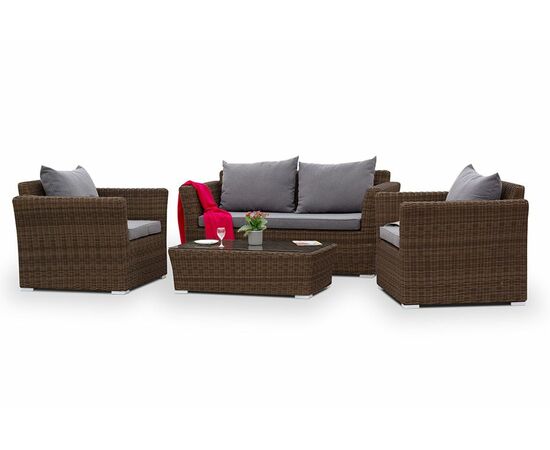 "Капучино" диван из искусственного ротанга двухместный, цвет коричневый, изображение 4 | Интернет магазин мебели и декора LifeDekor