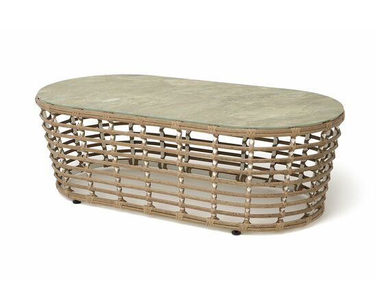 "Валенсия" журнальный столик из искусственного ротанга, цвет соломенный, изображение 3 | Интернет магазин мебели и декора LifeDekor