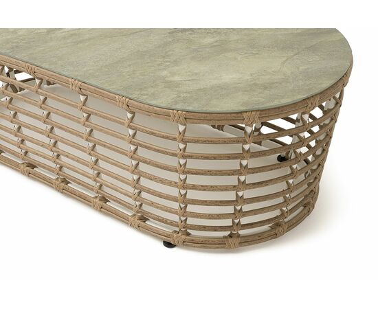 "Валенсия" журнальный столик из искусственного ротанга, цвет соломенный, изображение 4 | Интернет магазин мебели и декора LifeDekor
