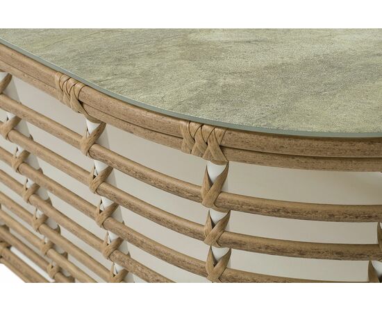 "Валенсия" журнальный столик из искусственного ротанга, цвет соломенный, изображение 5 | Интернет магазин мебели и декора LifeDekor