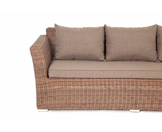"Капучино" диван из искусственного ротанга трехместный, цвет коричневый, изображение 4 | Интернет магазин мебели и декора LifeDekor