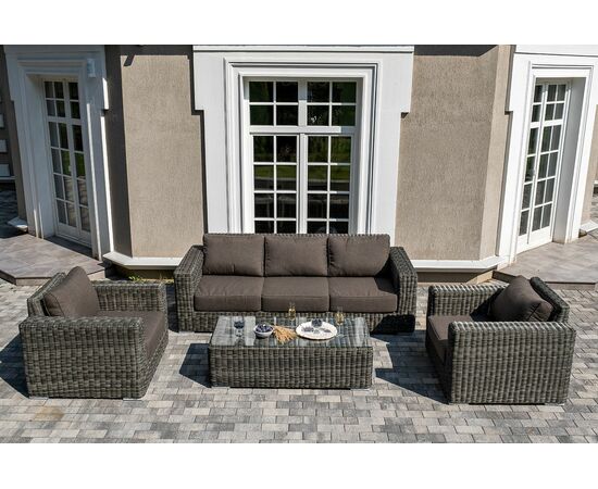 "Боно" лаунж-зона из искусственного ротанга, цвет графит | Интернет магазин мебели и декора LifeDekor