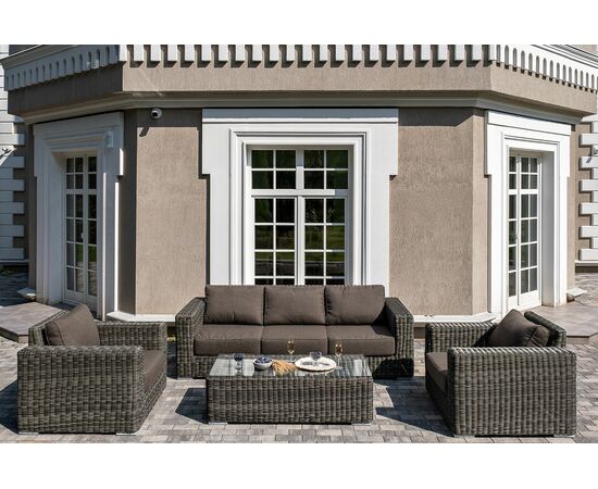 "Боно" лаунж-зона из искусственного ротанга, цвет графит, изображение 4 | Интернет магазин мебели и декора LifeDekor