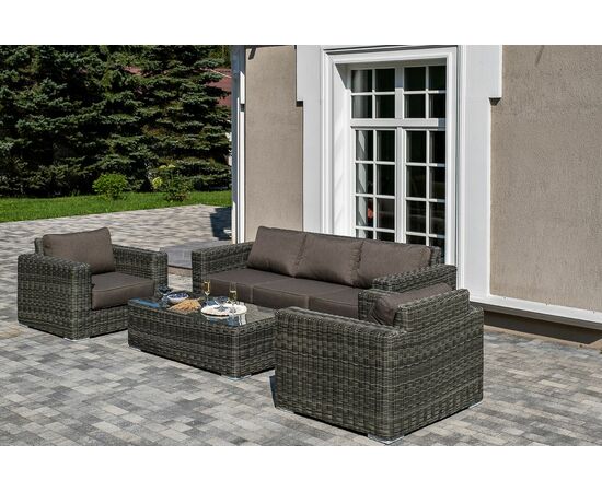 "Боно" лаунж-зона из искусственного ротанга, цвет графит, изображение 5 | Интернет магазин мебели и декора LifeDekor