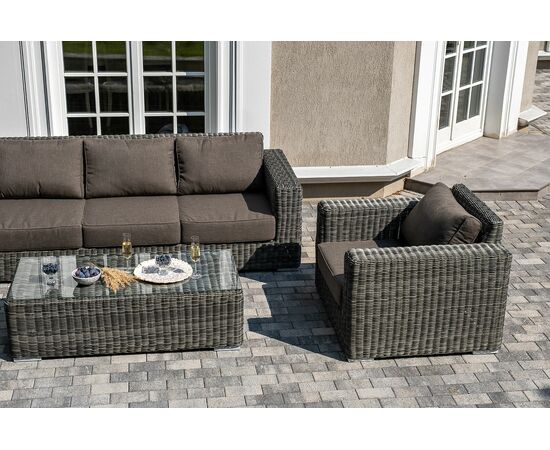 "Боно" лаунж-зона из искусственного ротанга, цвет графит, изображение 6 | Интернет магазин мебели и декора LifeDekor