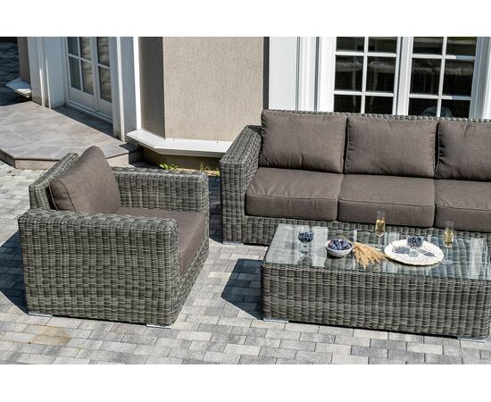 "Боно" лаунж-зона из искусственного ротанга, цвет графит, изображение 7 | Интернет магазин мебели и декора LifeDekor