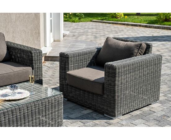 "Боно" лаунж-зона из искусственного ротанга, цвет графит, изображение 10 | Интернет магазин мебели и декора LifeDekor