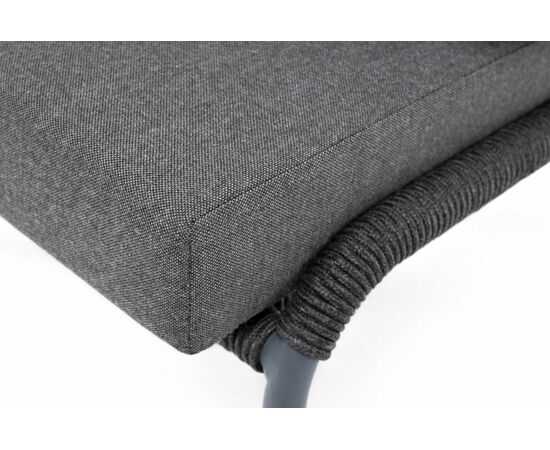 "Милан" кресло плетеное из роупа, каркас алюминий темно-серый (RAL7024) муар, роуп темно-серый круглый, ткань темно-серая 027, изображение 6 | Интернет магазин мебели и декора LifeDekor