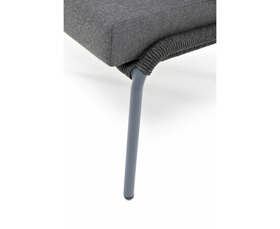 "Милан" кресло плетеное из роупа, каркас алюминий темно-серый (RAL7024) муар, роуп темно-серый круглый, ткань темно-серая 027, изображение 8 | Интернет магазин мебели и декора LifeDekor