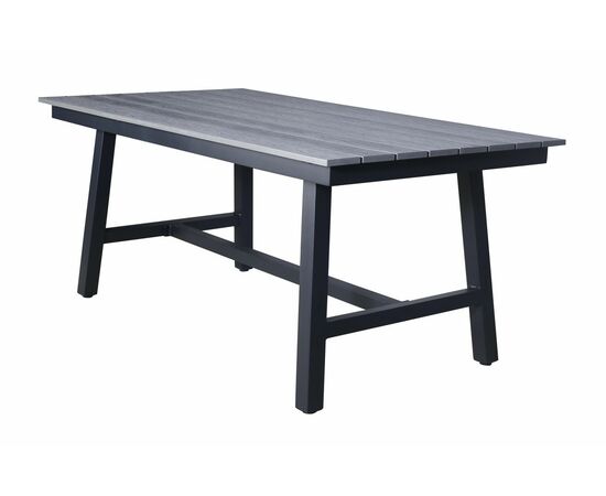 "Сан Ремо" стол обеденный из ДПК, каркас алюминиевый темно-серый | Интернет магазин мебели и декора LifeDekor