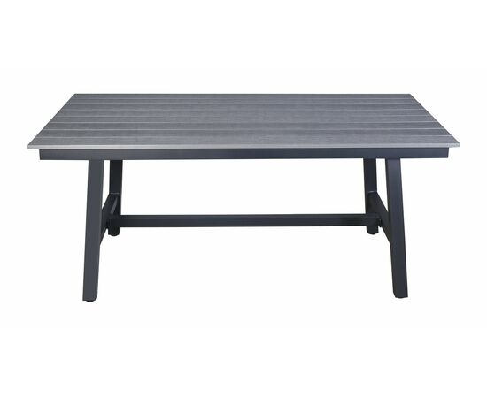 "Сан Ремо" стол обеденный из ДПК, каркас алюминиевый темно-серый, изображение 2 | Интернет магазин мебели и декора LifeDekor