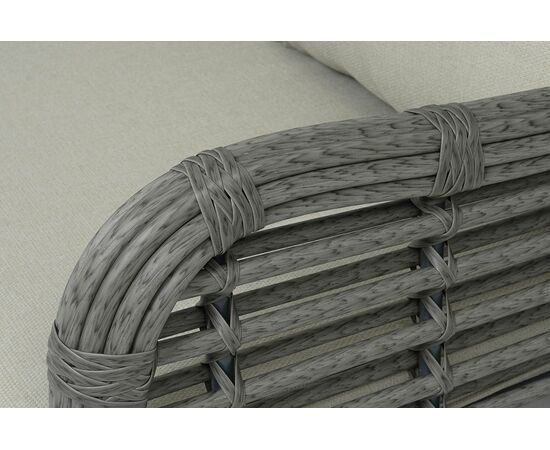 "Ницца" диван из искусственного ротанга трехместный, цвет серый, изображение 5 | Интернет магазин мебели и декора LifeDekor