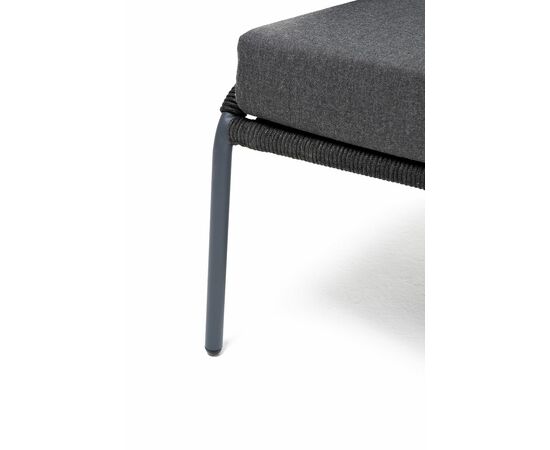 "Милан" диван 2-местный плетеный из роупа, каркас алюминий темно-серый (RAL7024) муар, роуп темно-серый круглый, ткань темно-серая 027, изображение 10 | Интернет магазин мебели и декора LifeDekor