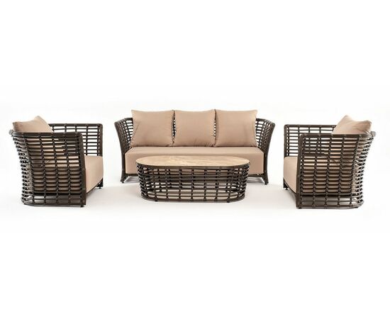 "Валенсия" лаунж-зона из искусственного ротанга, цвет бронзовый, изображение 14 | Интернет магазин мебели и декора LifeDekor