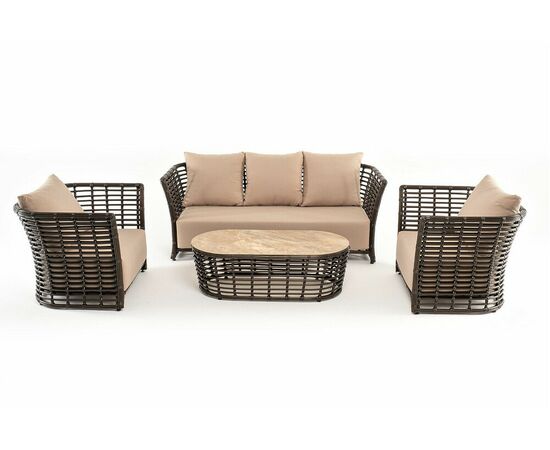 "Валенсия" лаунж-зона из искусственного ротанга, цвет бронзовый, изображение 15 | Интернет магазин мебели и декора LifeDekor