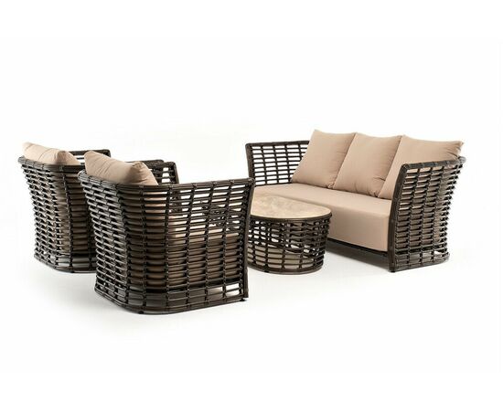 "Валенсия" лаунж-зона из искусственного ротанга, цвет бронзовый, изображение 16 | Интернет магазин мебели и декора LifeDekor