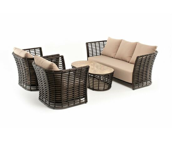 "Валенсия" лаунж-зона из искусственного ротанга, цвет бронзовый, изображение 17 | Интернет магазин мебели и декора LifeDekor