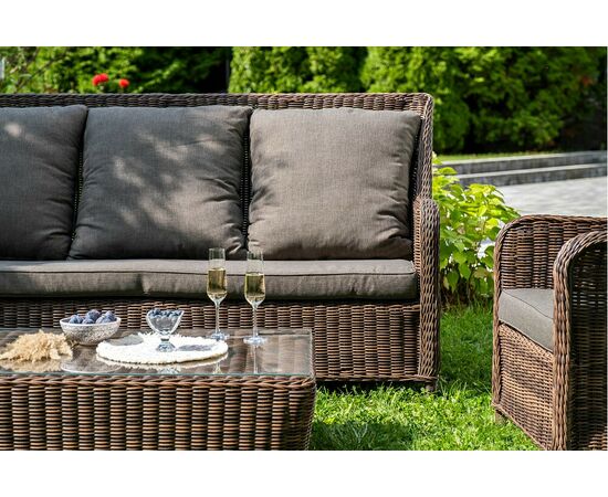 "Гляссе" лаунж-зона из искусственного ротанга, цвет коричневый, изображение 9 | Интернет магазин мебели и декора LifeDekor