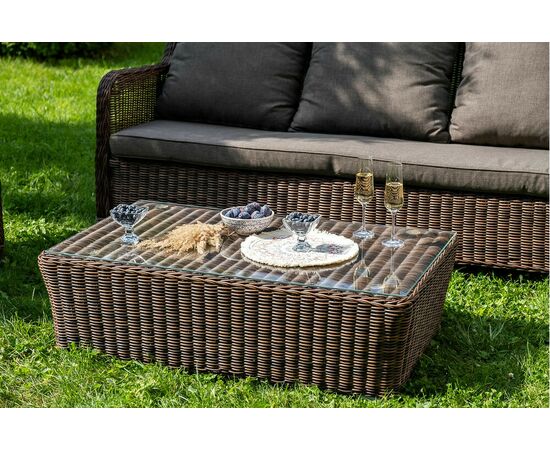 "Гляссе" лаунж-зона из искусственного ротанга, цвет коричневый, изображение 10 | Интернет магазин мебели и декора LifeDekor