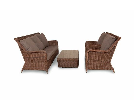 "Гляссе" лаунж-зона из искусственного ротанга, цвет коричневый, изображение 20 | Интернет магазин мебели и декора LifeDekor