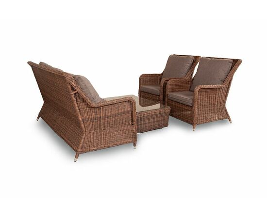 "Гляссе" лаунж-зона из искусственного ротанга, цвет коричневый, изображение 21 | Интернет магазин мебели и декора LifeDekor