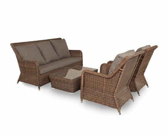 "Гляссе" лаунж-зона из искусственного ротанга, цвет коричневый, изображение 22 | Интернет магазин мебели и декора LifeDekor