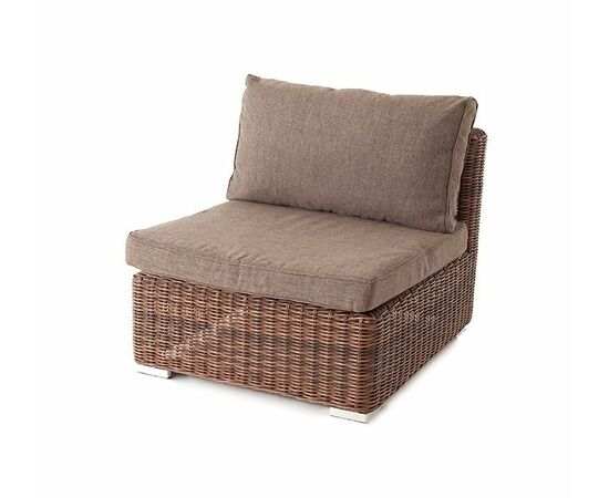 "Лунго" модуль диванный прямой с подушками, цвет коричневый | Интернет магазин мебели и декора LifeDekor