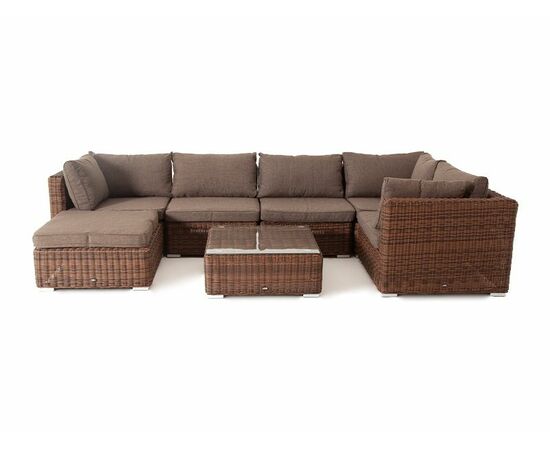 "Лунго" модуль диванный прямой с подушками, цвет коричневый, изображение 4 | Интернет магазин мебели и декора LifeDekor