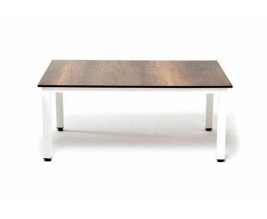 "Канны" журнальный столик из HPL 90х60, H40, каркас белый, цвет столешницы "дуб", изображение 2 | Интернет магазин мебели и декора LifeDekor