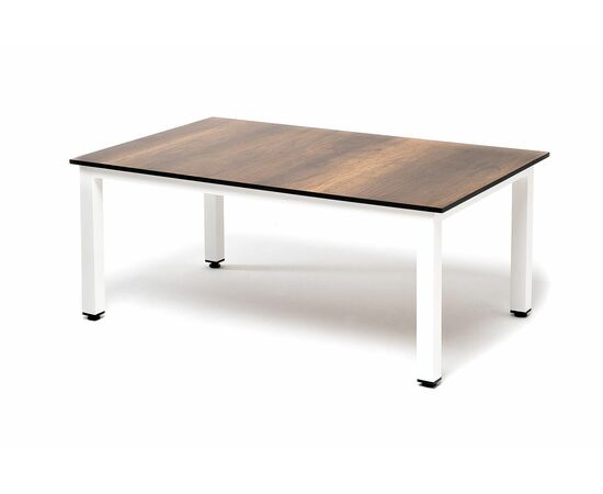 "Канны" журнальный столик из HPL 90х60, H40, каркас белый, цвет столешницы "дуб", изображение 3 | Интернет магазин мебели и декора LifeDekor