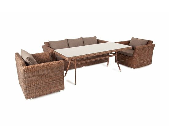 "Моккачино" обеденная группа из искусственного ротанга, цвет коричневый, изображение 6 | Интернет магазин мебели и декора LifeDekor