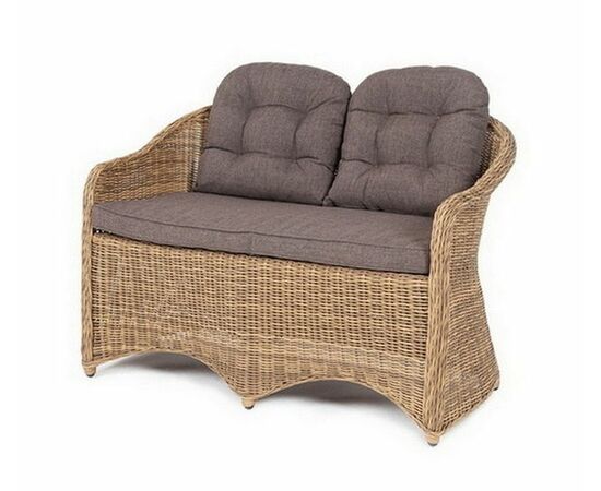 "Равенна" диван двухместный плетенный из ротанга, цвет соломенный | Интернет магазин мебели и декора LifeDekor