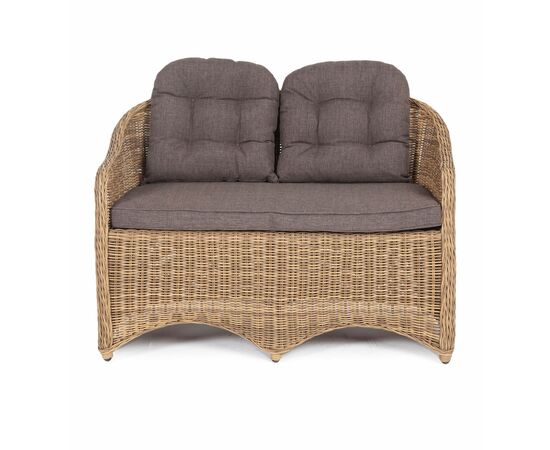 "Равенна" диван двухместный плетенный из ротанга, цвет соломенный, изображение 3 | Интернет магазин мебели и декора LifeDekor