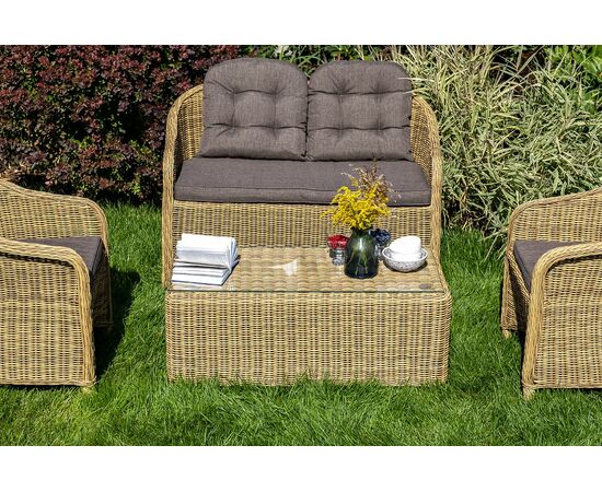 "Равенна" диван двухместный плетенный из ротанга, цвет соломенный, изображение 8 | Интернет магазин мебели и декора LifeDekor