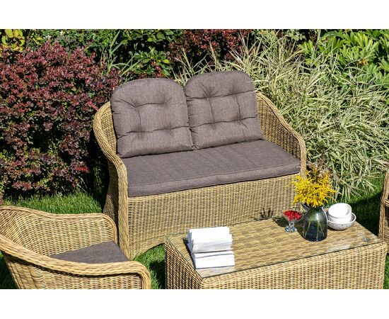 "Равенна" диван двухместный плетенный из ротанга, цвет соломенный, изображение 10 | Интернет магазин мебели и декора LifeDekor