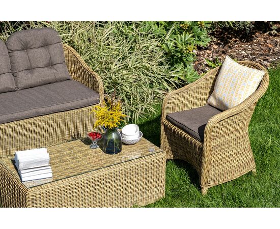 "Равенна" диван двухместный плетенный из ротанга, цвет соломенный, изображение 11 | Интернет магазин мебели и декора LifeDekor