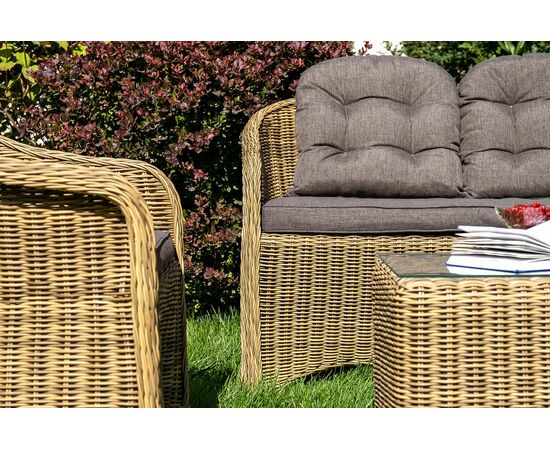 "Равенна" диван двухместный плетенный из ротанга, цвет соломенный, изображение 18 | Интернет магазин мебели и декора LifeDekor