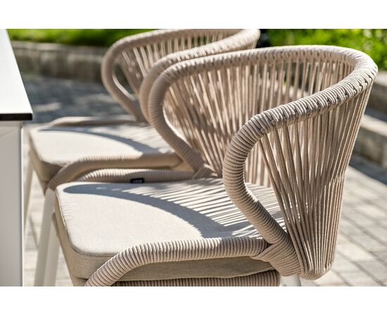 "Венето" обеденная группа на 6 персон со стульями "Милан", каркас белый, роуп бежевый, изображение 16 | Интернет магазин мебели и декора LifeDekor